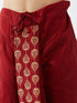 Men's Gold And Maroon Cotton Silk Blend Kurta And Dhoti Set
